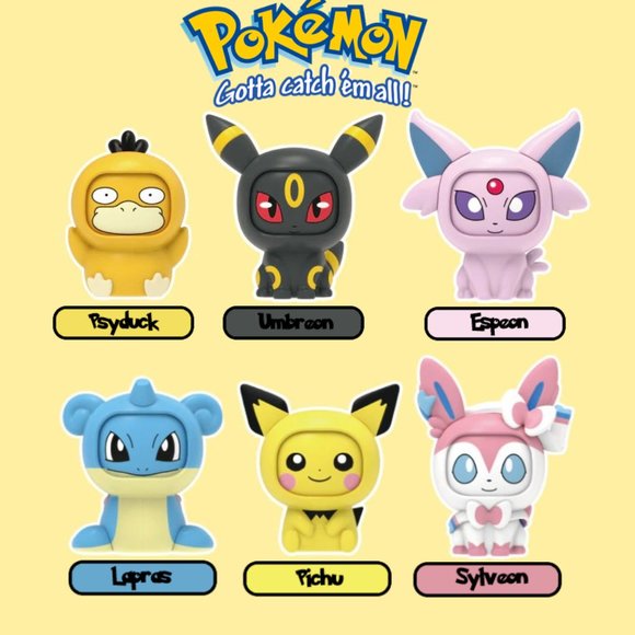 Officially Licensed Pokémon Espeon Umbreon Sylveon & More 6Pc Face Changers -NEW - Picture 2 of 3